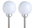 Solcellelamper hvit plast 2-pk.